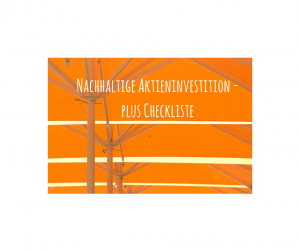 nachhaltige aktieninvestition plus checkliste