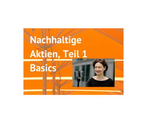 Auf dem Bild steht auf gelbem Hintergrund der Text: Nachhaltige Aktien, Teil 1: Basics